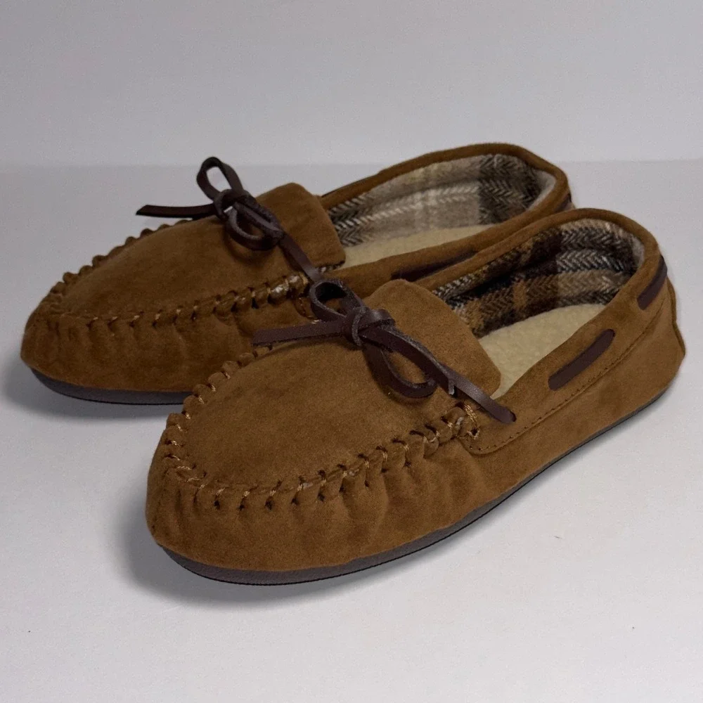 Cat & Jack Boys Dark‎ Chestnut Lionel Moccasin Slippers Size 1